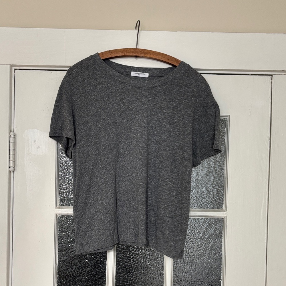 Perfect White Tee Harley Cotton Boxy Crew - Heather Grey